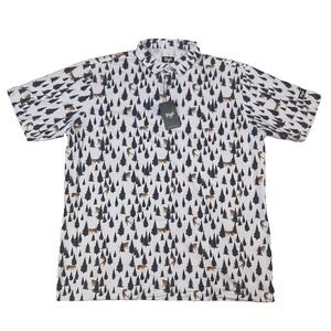 Waggle Mens Golf Performance Polo Shirt 2XL Tigers In The Woods White NWT 69$